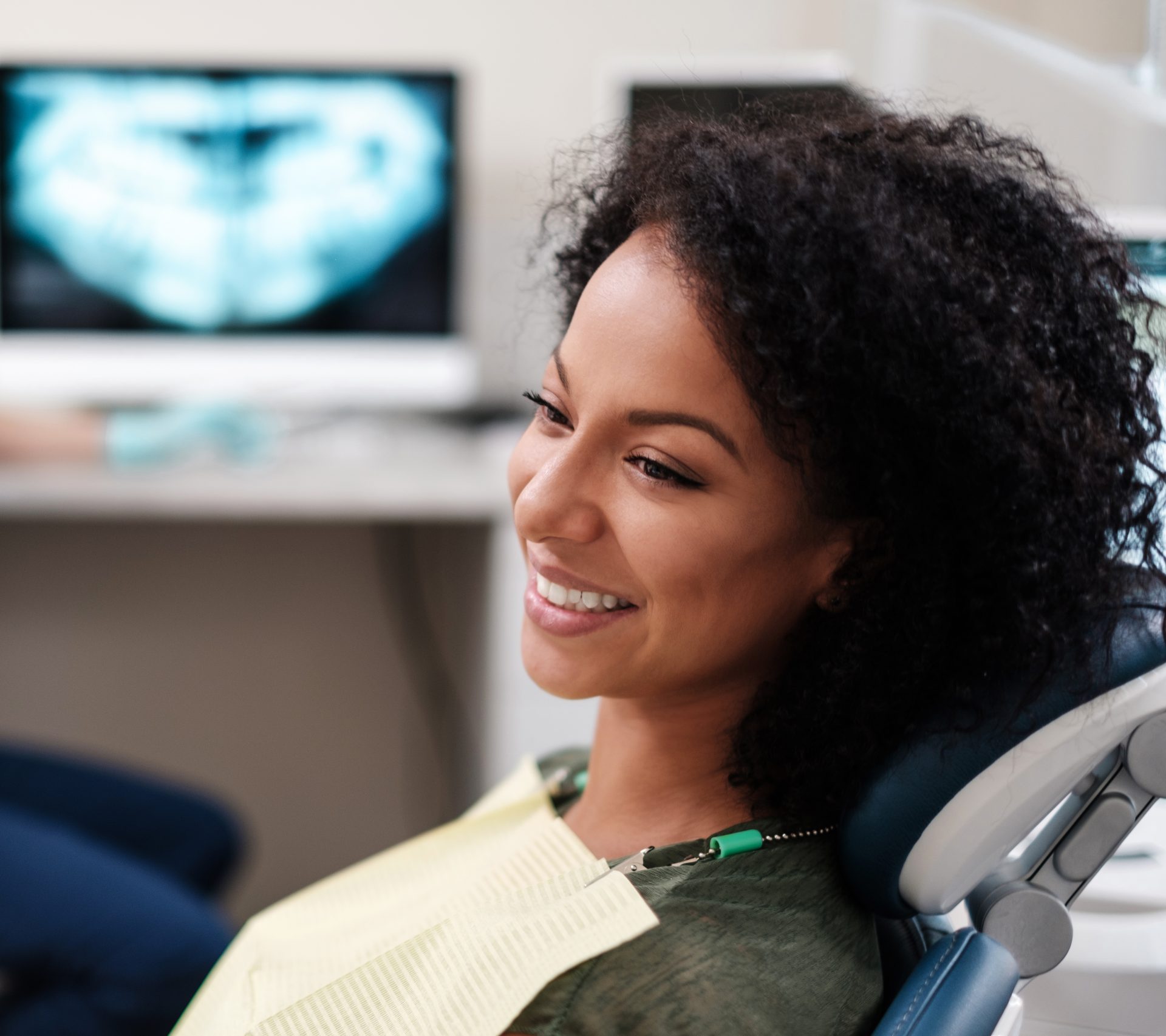 Woman patient at dentist's private practice.